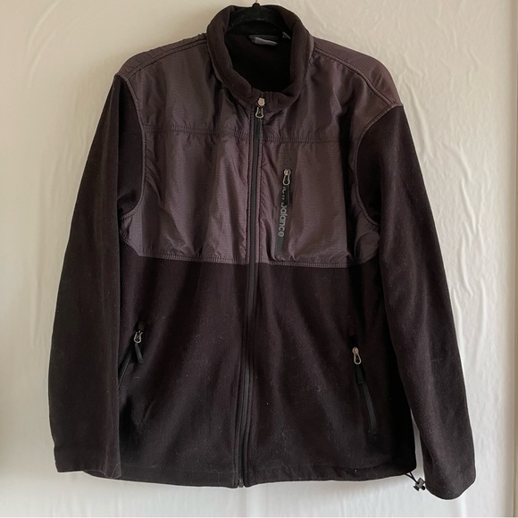 New Balance Black Fleece Full Zip Men’s Jacket Size L - Picture 2 of 9
